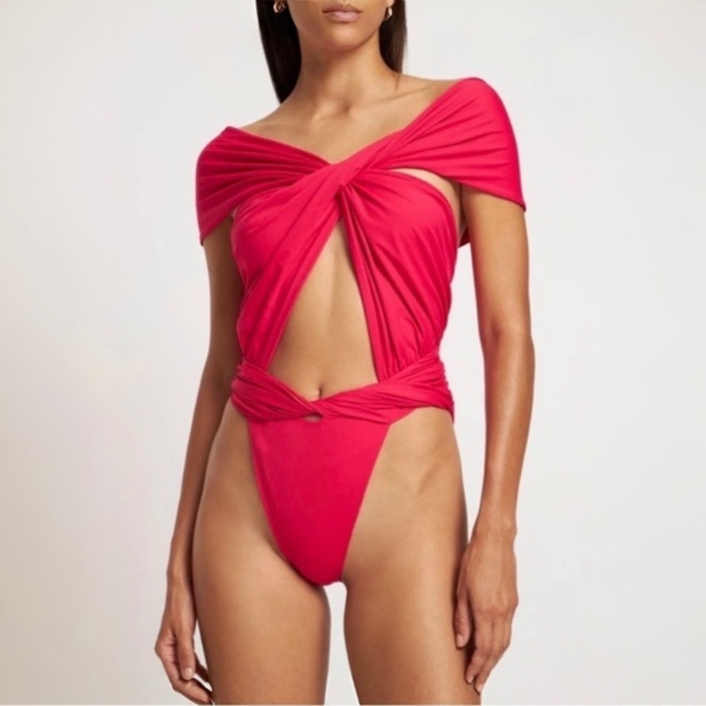 MAGDA BUTRYM WARP CUTOUT SWIMSUIT